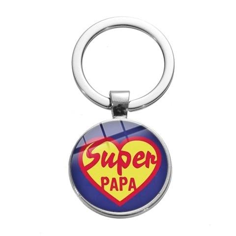 Porte-Clé Fête des Pères  Le Cabochon Super Papa 3153